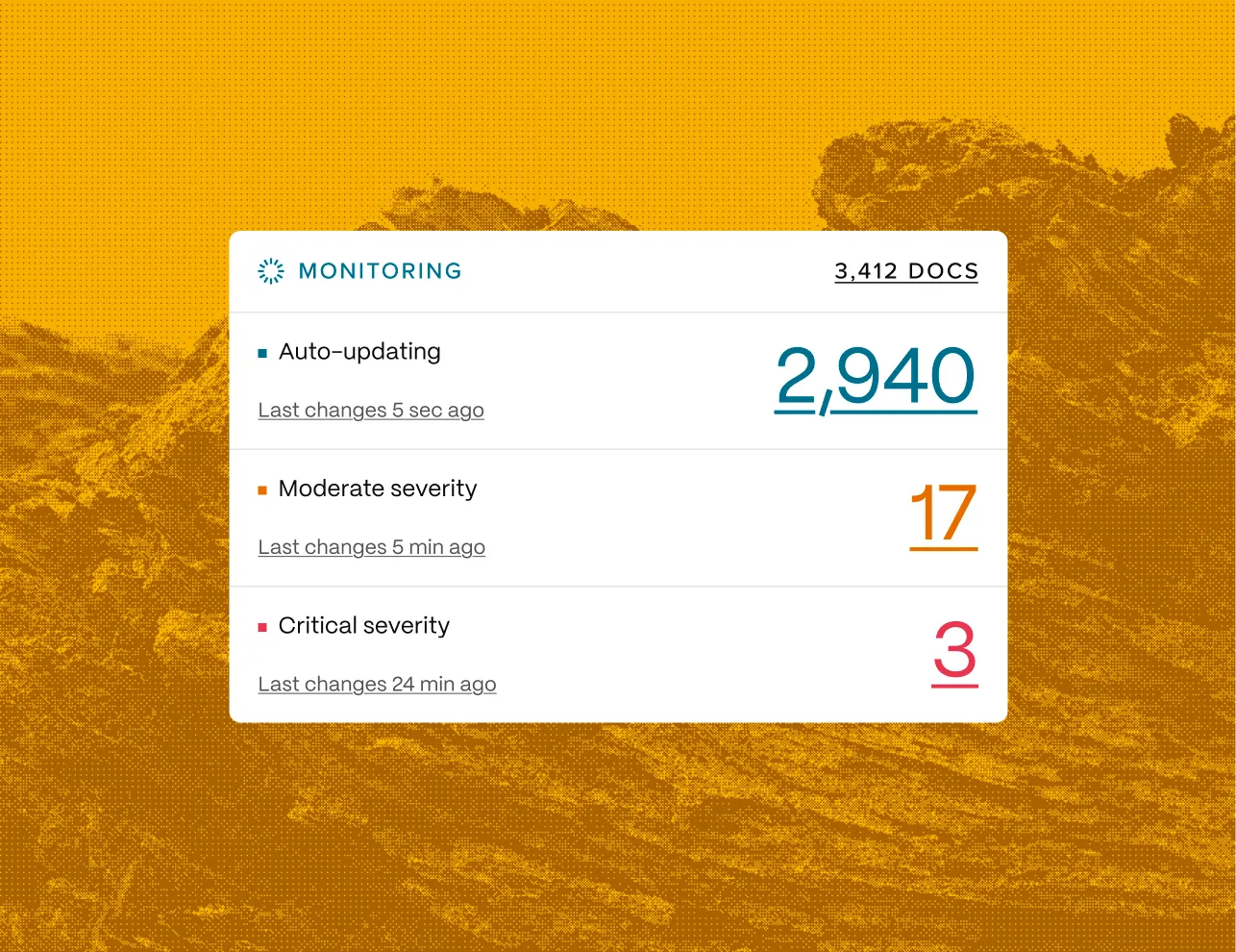 Falconer monitoring dashboard tracking auto-updating documents and conflicts